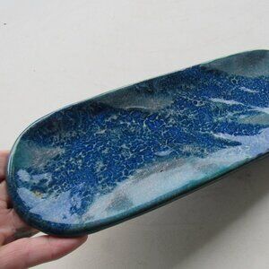 New Blue on Blue Textured Handmade Long Tray